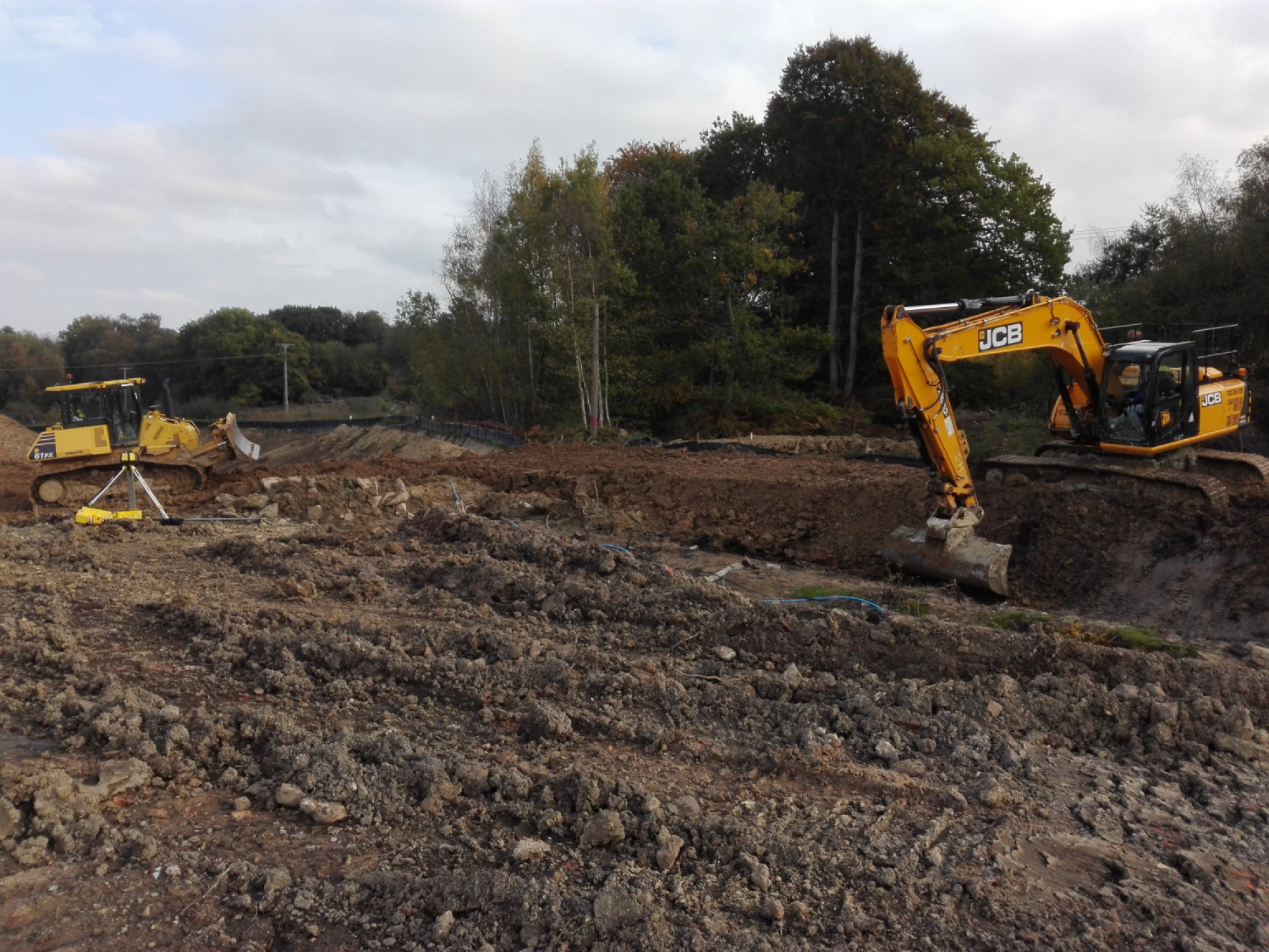 Dark pond changes direction - Cranleigh Brickworks